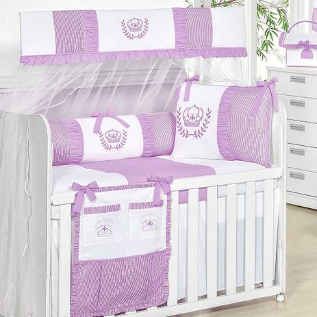 Kit Berço Lilás Menina Realeza 8 Peças - Nicoli ferri Menor preço em Kit Berço Lilás Menina Realeza 8 Peças - Nicoli ferri