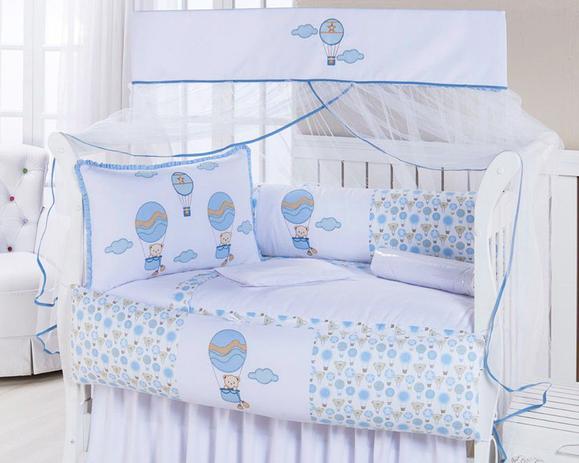 Kit Berço Menino Balãozinho Azul 10 Peças - Marias enxoval Menor preço em Kit Berço Menino Balãozinho Azul 10 Peças - Marias enxoval
