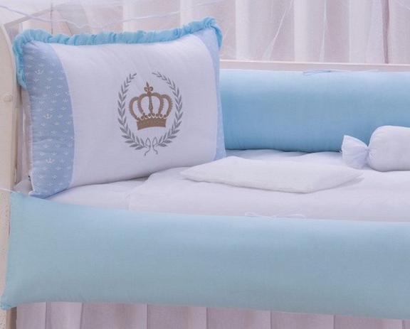 Kit Berço Menino Coroinha Azul 9 Peças - Imperial baby Menor preço em Kit Berço Menino Coroinha Azul 9 Peças - Imperial baby