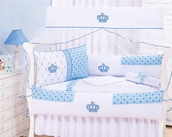 Kit Berço Perola Azul Turquesa 10 Peças Menino - Marias enxoval Menor preço em Kit Berço Perola Azul Turquesa 10 Peças Menino - Marias enxoval
