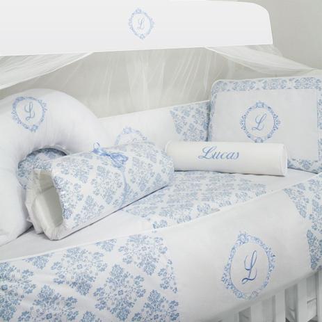 Kit Berço Personalizado Provençal Azul 11 Peças - Laura Baby Menor preço em Kit Berço Personalizado Provençal Azul 11 Peças - Laura Baby
