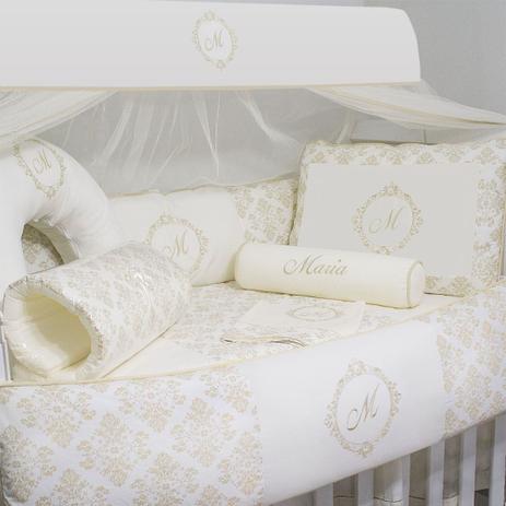 Kit Berço Personalizado Provençal Dourado 11 Peças - Laura Baby Menor preço em Kit Berço Personalizado Provençal Dourado 11 Peças - Laura Baby