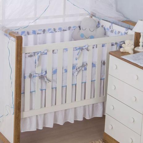 Kit Berço Tela Respirável - 4 peças Nuvem Azul - I9 Baby Menor preço em Kit Berço Tela Respirável - 4 peças Nuvem Azul - I9 Baby