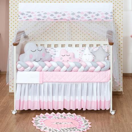 Kit Berço Trança Nuvem Menina Menino 13 Peças Com Saia Box + Tapete - BruceBaby Bordados Menor preço em Kit Berço Trança Nuvem Menina Menino 13 Peças Com Saia Box + Tapete - BruceBaby Bordados
