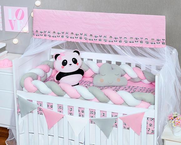 Kit Berço Urso Panda Rosa 8 Peças - Marias enxoval Menor preço em Kit Berço Urso Panda Rosa 8 Peças - Marias enxoval