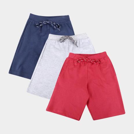 Kit Bermuda Infantil Candy Kids Moletinho Masculino - 3 Peças Menor preço em Kit Bermuda Infantil Candy Kids Moletinho Masculino - 3 Peças