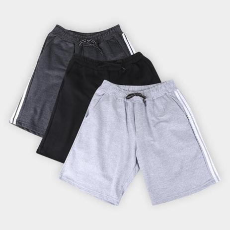 Kit Bermuda Otn Faixa Lateral Masculina C/ 3 Peças Menor preço em Kit Bermuda Otn Faixa Lateral Masculina C/ 3 Peças