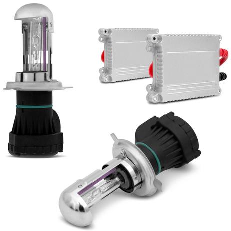 Kit Bi-Xênon Completo H4-3 12000K 35W 12V Lâmpada Azul Violeta Escuro e Reator Função Anti Flicker - Prime Menor preço em Kit Bi-Xênon Completo H4-3 12000K 35W 12V Lâmpada Azul Violeta Escuro e Reator Função Anti Flicker - Prime