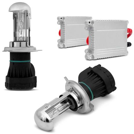 Kit Bi-Xênon Completo H4-3 6000K 35W 12V Lâmpada Extremamente Branca e Reator Função Anti Flicker - Kit Iluminação Menor preço em Kit Bi-Xênon Completo H4-3 6000K 35W 12V Lâmpada Extremamente Branca e Reator Função Anti Flicker - Kit Iluminação