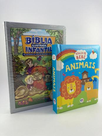 Kit Bíblia Infantil Ilustrada Capa Dura e Bíblia do Bebê Menor preço em Kit Bíblia Infantil Ilustrada Capa Dura e Bíblia do Bebê