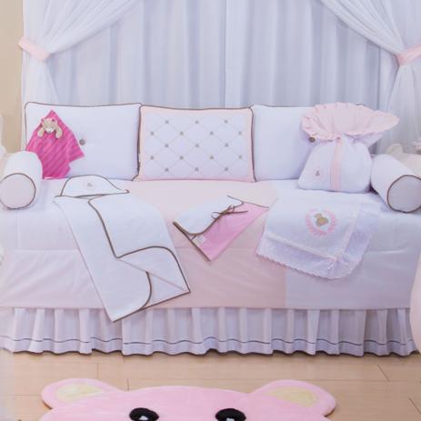 Kit Bicama 06 Pçs 100% Alg. - Thed Rosa - Laura baby Menor preço em Kit Bicama 06 Pçs 100% Alg. - Thed Rosa - Laura baby