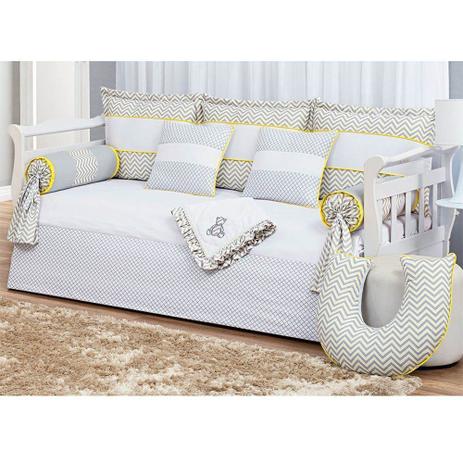 Kit Bicama Chevron 100 Algodão 08 peças Amarelo - Giz de Cor Menor preço em Kit Bicama Chevron 100 Algodão 08 peças Amarelo - Giz de Cor