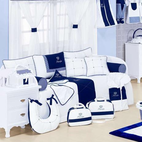 Kit Bicama Príncipe 100 Algodão 08 Peças Azul Marinho - Talismã é ruim? Kit Bicama Príncipe 100 Algodão 08 Peças Azul Marinho - Talismã é boa?