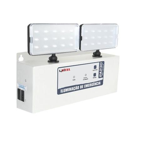 Kit bloco de iluminação luminaria de emergencia led com 2 farois refletores 960 lumens potente bivol - Unitel Menor preço em Kit bloco de iluminação luminaria de emergencia led com 2 farois refletores 960 lumens potente bivol - Unitel