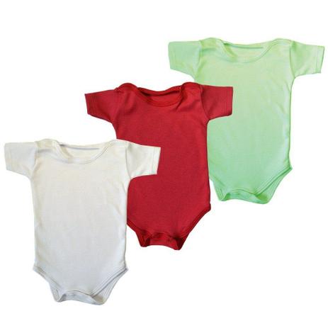 Kit Bodies 3 Peças Manga Curta Branco, Vermelho e Verde Lisos - Balão kids é ruim? Kit Bodies 3 Peças Manga Curta Branco, Vermelho e Verde Lisos - Balão kids é boa?