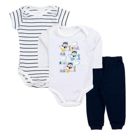 Kit Body Baby 3 Peças Infantil Ribana Avião Azul - UP Kids Menor preço em Kit Body Baby 3 Peças Infantil Ribana Avião Azul - UP Kids