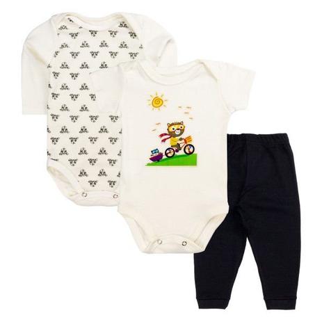 Kit Body Baby 3 Peças Infantil Ribana Bike Branco - UP Kids Menor preço em Kit Body Baby 3 Peças Infantil Ribana Bike Branco - UP Kids