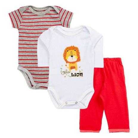 Kit Body Baby 3 Peças Infantil Ribana Leão Branco - UP Kids Menor preço em Kit Body Baby 3 Peças Infantil Ribana Leão Branco - UP Kids