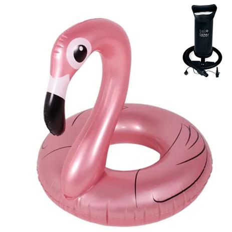 Kit Boia Inflável Gigante- Anel Flamingo- 146700 + Bomba Manual120200- Belfix Menor preço em Kit Boia Inflável Gigante- Anel Flamingo- 146700 + Bomba Manual120200- Belfix