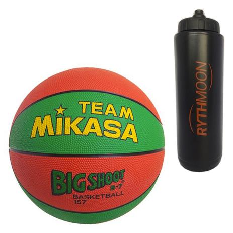 Kit Bola Basquete 157-GO Mikasa + Squeeze Automático 1lt - Rythmoon Menor preço em Kit Bola Basquete 157-GO Mikasa + Squeeze Automático 1lt - Rythmoon