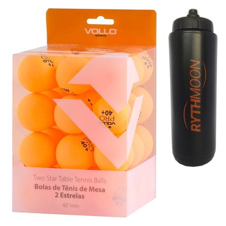 Kit Bola de Tenis de Mesa Com 36 Unidades Vollo Laranja + Squeeze Automático 1lt - Rythmoon Menor preço em Kit Bola de Tenis de Mesa Com 36 Unidades Vollo Laranja + Squeeze Automático 1lt - Rythmoon