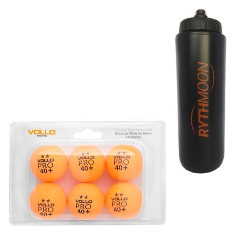 Kit Bola de Tenis de Mesa Com 6 Unidades Vollo Laranja + Squeeze Automático 1lt - Rythmoon é boa?