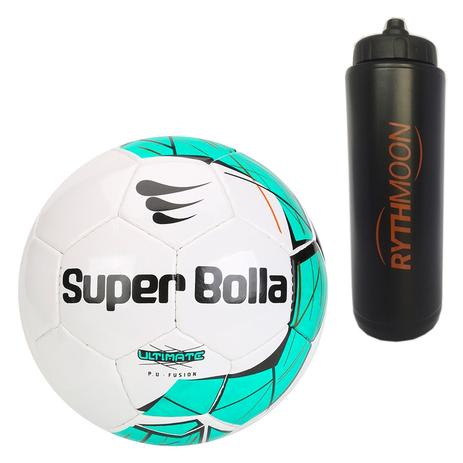 Kit Bola Futebol Society Ultimate Nacional Super Bolla + Squeeze Automático 1lt - Rythmoon Menor preço em Kit Bola Futebol Society Ultimate Nacional Super Bolla + Squeeze Automático 1lt - Rythmoon