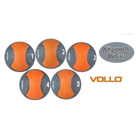 Kit Bola Medicinal de Borracha - 1-2-3-4-5 Kg - VOLLO - Vollo sports Menor preço em Kit Bola Medicinal de Borracha - 1-2-3-4-5 Kg - VOLLO - Vollo sports