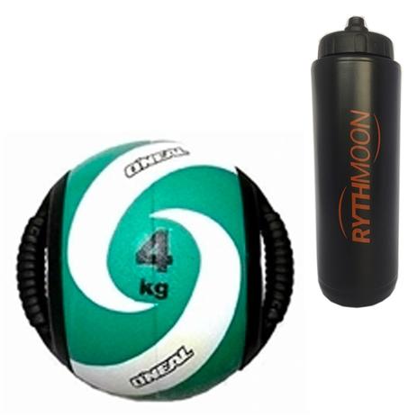 Kit Bola Medicine Ball Com Pegadas ONEAL 04kg + Squeeze Automático 1lt - Rythmoon é boa?
