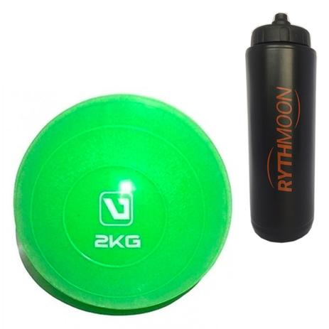 Kit Bola Peso Heavy Tonning Ball Liveup 2KG Verde + Squeeze Automático 1lt - Rythmoon Menor preço em Kit Bola Peso Heavy Tonning Ball Liveup 2KG Verde + Squeeze Automático 1lt - Rythmoon