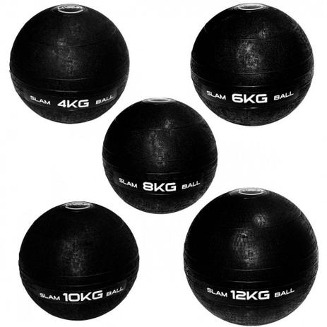 Kit Bola Slam Ball com 4 Kg + 6 Kg + 8 Kg + 10 Kg + 12 Kg Preta Liveup Menor preço em Kit Bola Slam Ball com 4 Kg + 6 Kg + 8 Kg + 10 Kg + 12 Kg Preta Liveup