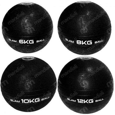 Kit Bola Slam Ball com 6 Kg + 8 Kg + 10 Kg + 12 Kg Preta Liveup Menor preço em Kit Bola Slam Ball com 6 Kg + 8 Kg + 10 Kg + 12 Kg Preta Liveup
