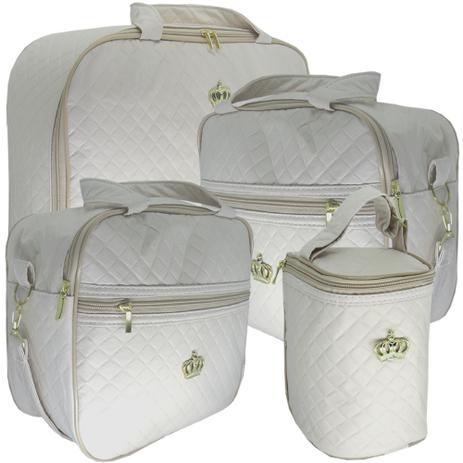 Kit Bolsa De Bebe Mala Maternidade Grande Menina Ou Menino Creme - nene belo Menor preço em Kit Bolsa De Bebe Mala Maternidade Grande Menina Ou Menino Creme - nene belo