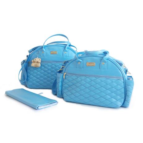 Kit Bolsa de Maternidade Chaveiro 3 peças Joybaby - Azul - Joy baby Menor preço em Kit Bolsa de Maternidade Chaveiro 3 peças Joybaby - Azul - Joy baby