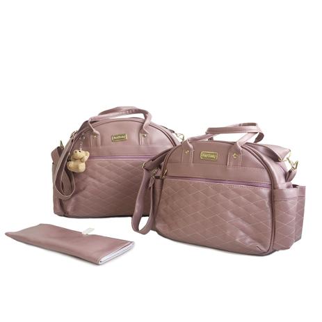 Kit Bolsa de Maternidade Chaveiro 3 peças Joybaby - Champagne - Joy baby Menor preço em Kit Bolsa de Maternidade Chaveiro 3 peças Joybaby - Champagne - Joy baby