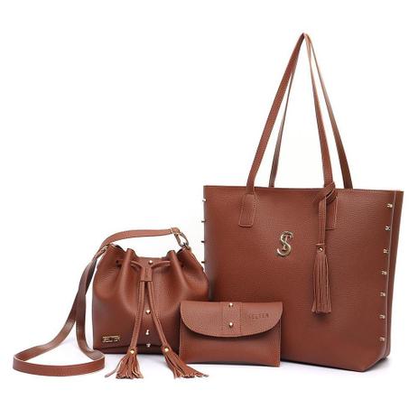 Kit Bolsa Grande + Bolsa Saco + Porta Óculos Dia a Dia - Selten Menor preço em Kit Bolsa Grande + Bolsa Saco + Porta Óculos Dia a Dia - Selten