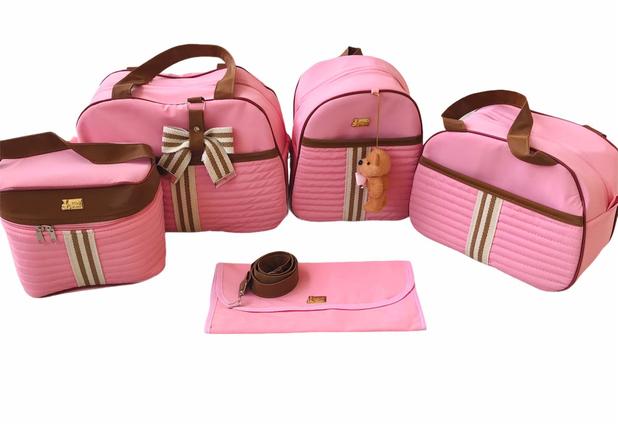 Kit Bolsa Maternidade 5 Pecas Completo Frasqueira Termica Rosa Bebe Elya Baby Kit Bolsa Maternidade Magazine Luiza