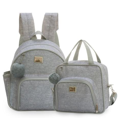 Kit Bolsa Maternidade com Mochila Barcelona Mescla - Hug Baby Menor preço em Kit Bolsa Maternidade com Mochila Barcelona Mescla - Hug Baby
