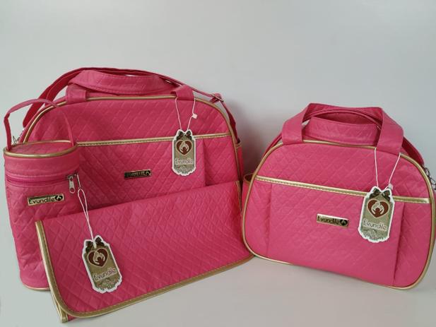 Kit Bolsa Maternidade Minha Princesa 4 Pç - Pink - Evundile Menor preço em Kit Bolsa Maternidade Minha Princesa 4 Pç - Pink - Evundile