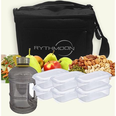 Kit Bolsa Térmica Tipo Keeppack Preta + Mini Galão Água Preta + 6 refeições Rythmoon Menor preço em Kit Bolsa Térmica Tipo Keeppack Preta + Mini Galão Água Preta + 6 refeições Rythmoon