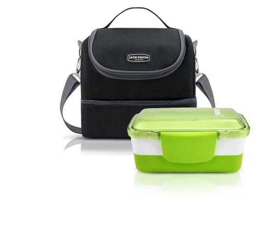 Kit Bolsa Térmica Urbano Com Pote Marmita Fitness PRETO-VD - Jacki design Menor preço em Kit Bolsa Térmica Urbano Com Pote Marmita Fitness PRETO-VD - Jacki design