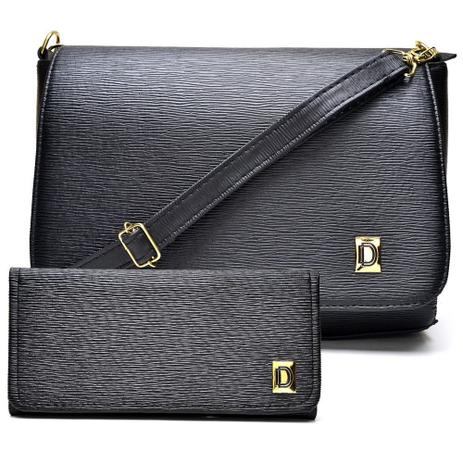 Kit Bolsa Transversal Feminina Casual Lisa + Carteira Tamanho: Único Gênero: Mulher Cor: Preto - Delmont Store Menor preço em Kit Bolsa Transversal Feminina Casual Lisa + Carteira Tamanho: Único Gênero: Mulher Cor: Preto - Delmont Store
