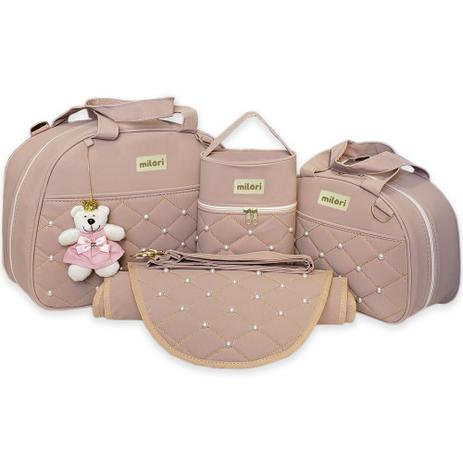 Kit Bolsas de Maternidade Menina/Menino Coleção Pérola 4 Peças Material Térmico Impermeável - Milori Baby Menor preço em Kit Bolsas de Maternidade Menina/Menino Coleção Pérola 4 Peças Material Térmico Impermeável - Milori Baby