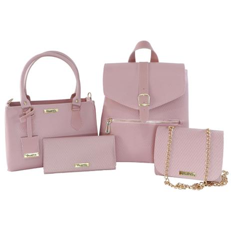 Kit Bolsas Femininas 4 Peças Mochila + Bolsa Lorena + Bau + Carteira - DuartS Menor preço em Kit Bolsas Femininas 4 Peças Mochila + Bolsa Lorena + Bau + Carteira - DuartS
