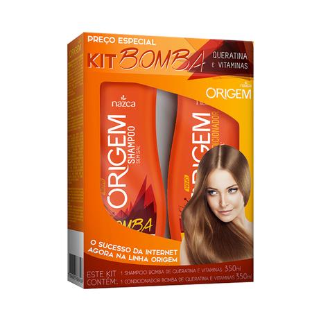 Kit bomba origem nazca - shampoo + condicionador 350ml Menor preço em Kit bomba origem nazca - shampoo + condicionador 350ml