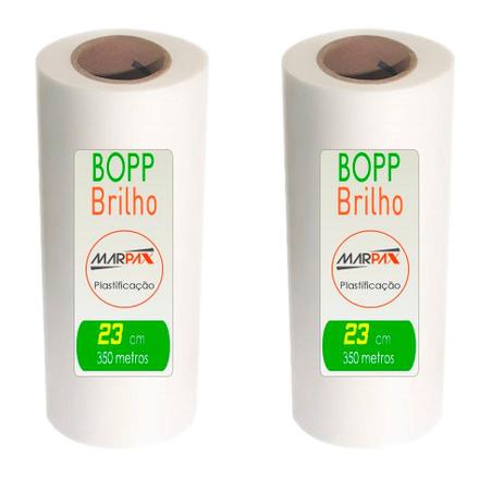 Kit BOPP Brilho para laminação Bobina A4 23cmx350m Marpax 2un Menor preço em Kit BOPP Brilho para laminação Bobina A4 23cmx350m Marpax 2un
