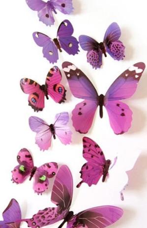 Kit Borboleta Adesivo Decorativo Parede Colorida Roxa Import Adesivo De Parede Magazine Luiza