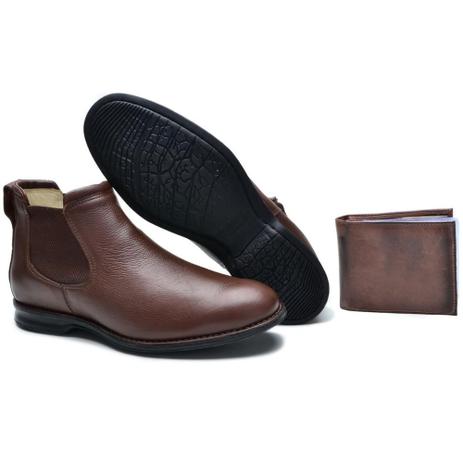 bota cano curto couro masculina