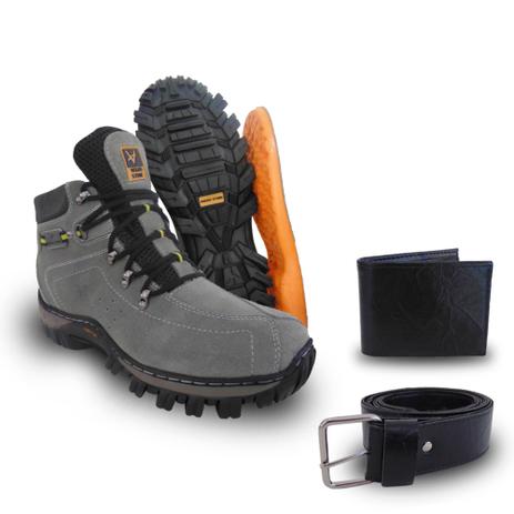 tênis costurado bota adventure masculino social camurça