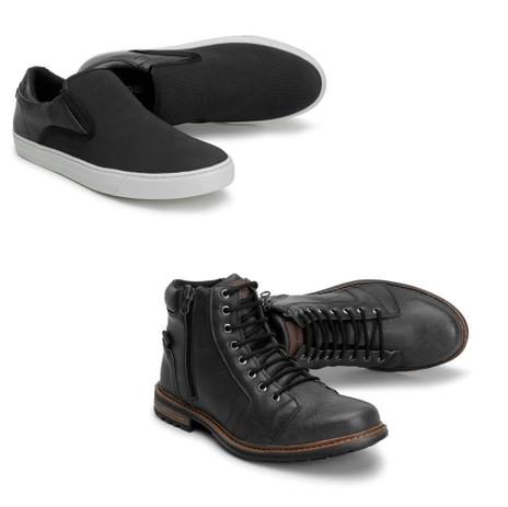 Kit Bota Coturno + Sapatênis Casual Masculino Macio Conforto - Pedway calçados Menor preço em Kit Bota Coturno + Sapatênis Casual Masculino Macio Conforto - Pedway calçados
